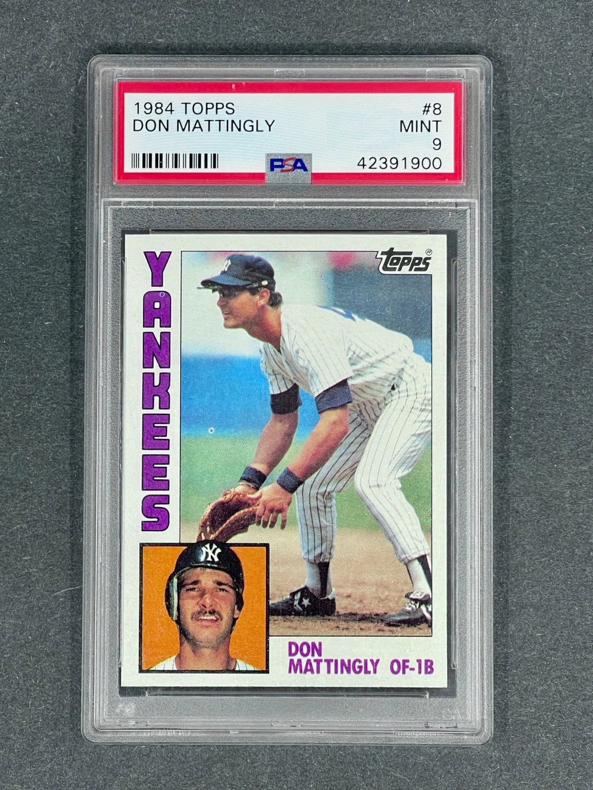 Don Mattingly - 1984 Topps #8 Rookie Card – PSA 9