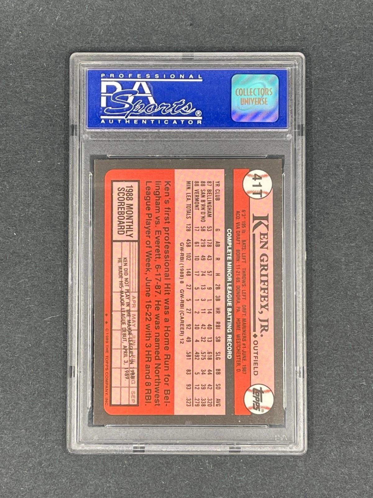 Ken Griffey Jr. - 1989 Topps Traded #41T - PSA 10