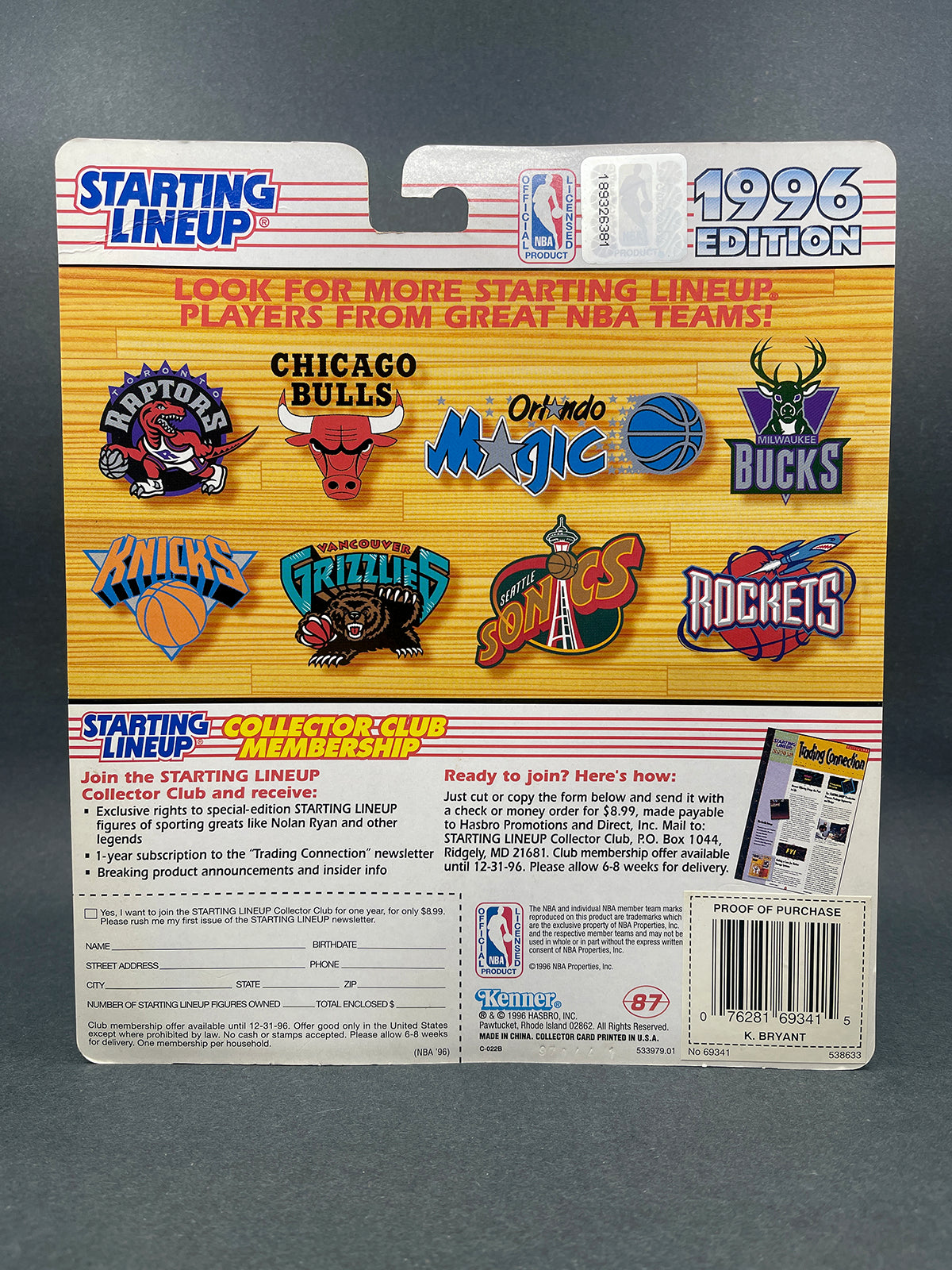 Kobe Bryant - 1996 Starting Lineup - MINT