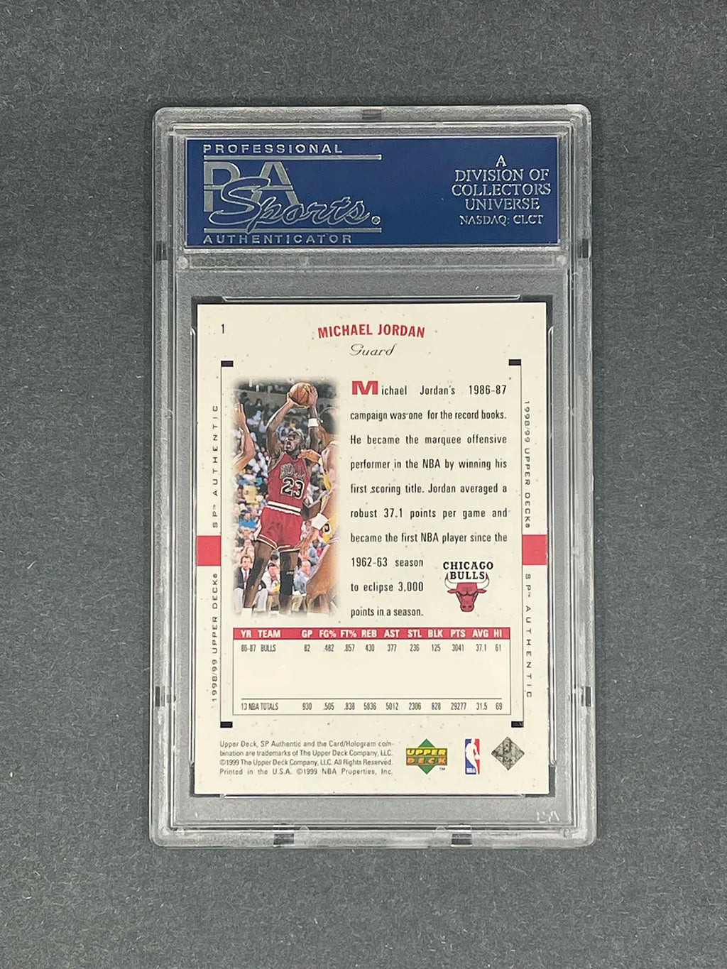 Michael Jordan - 1998 SP Authentic #1 – PSA 10