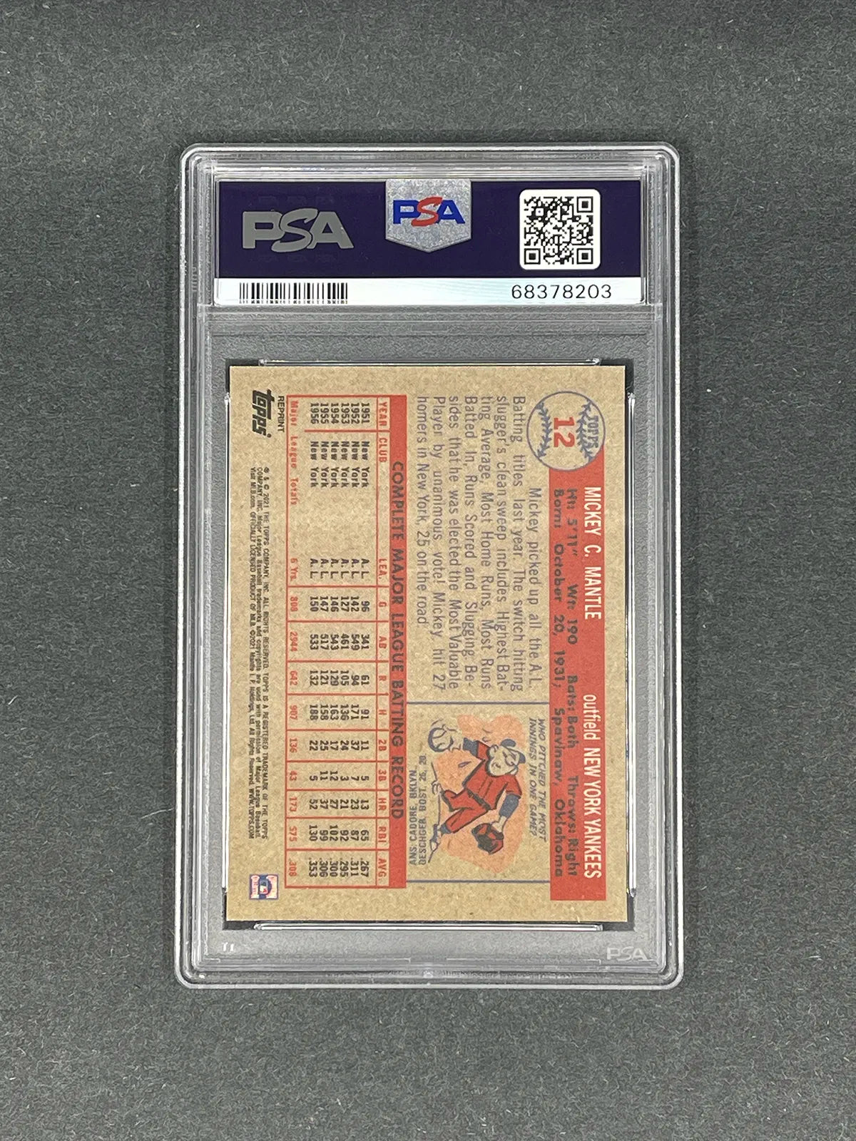 Mickey Mantle - 2021 Topps X Mantle #12 - PSA 10