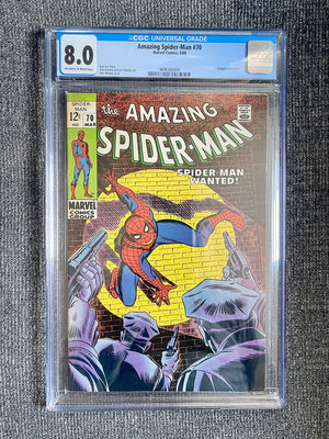 Amazing Spider-Man #70 - 1969 Spider-Man Wanted - CGC 8.0