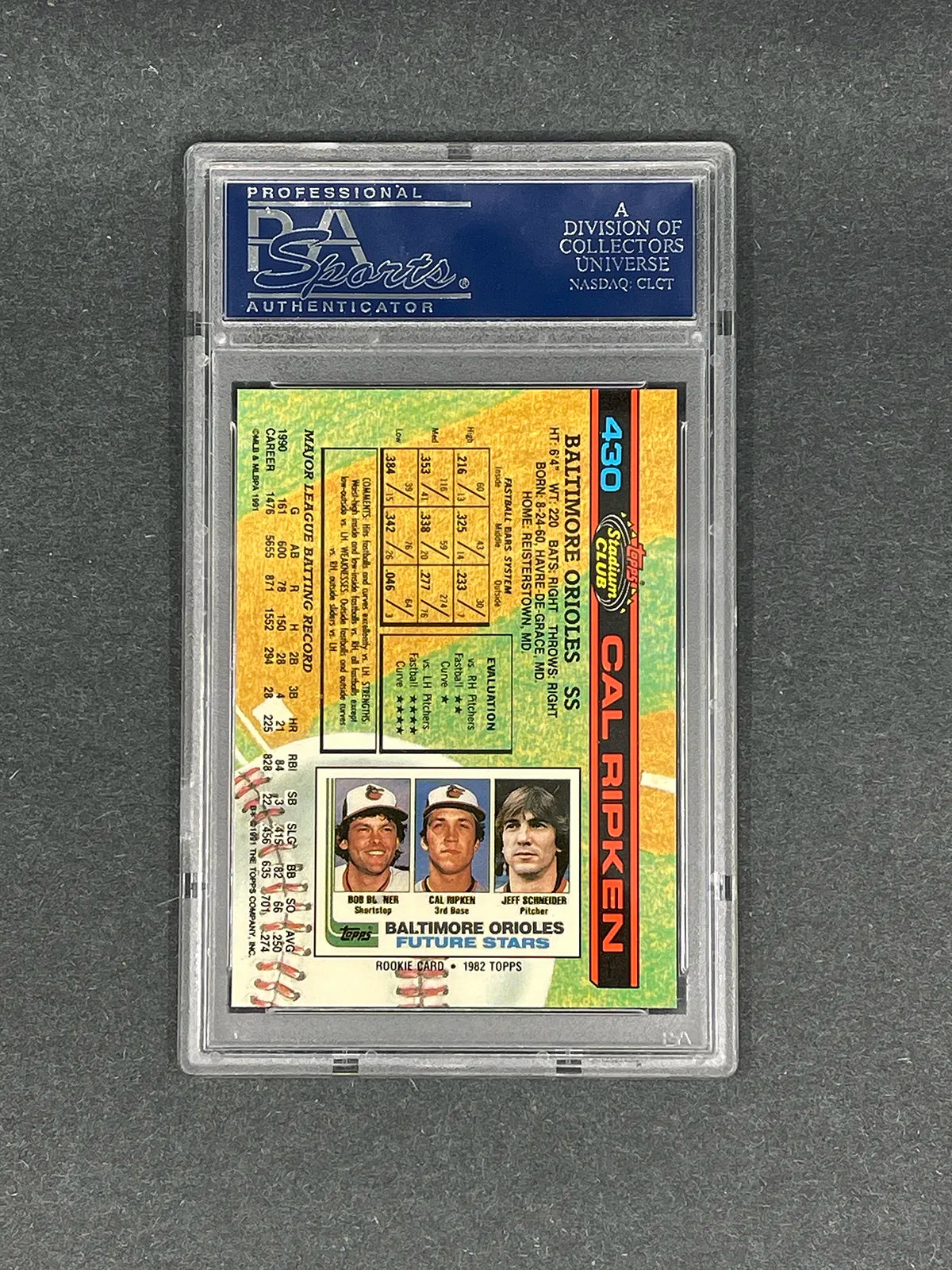 Cal Ripken Jr. - 1991 Stadium Club #430 - PSA 10