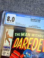 Daredevil #43 - 1968 First Daredevil vs Captain America - CGC 8.0