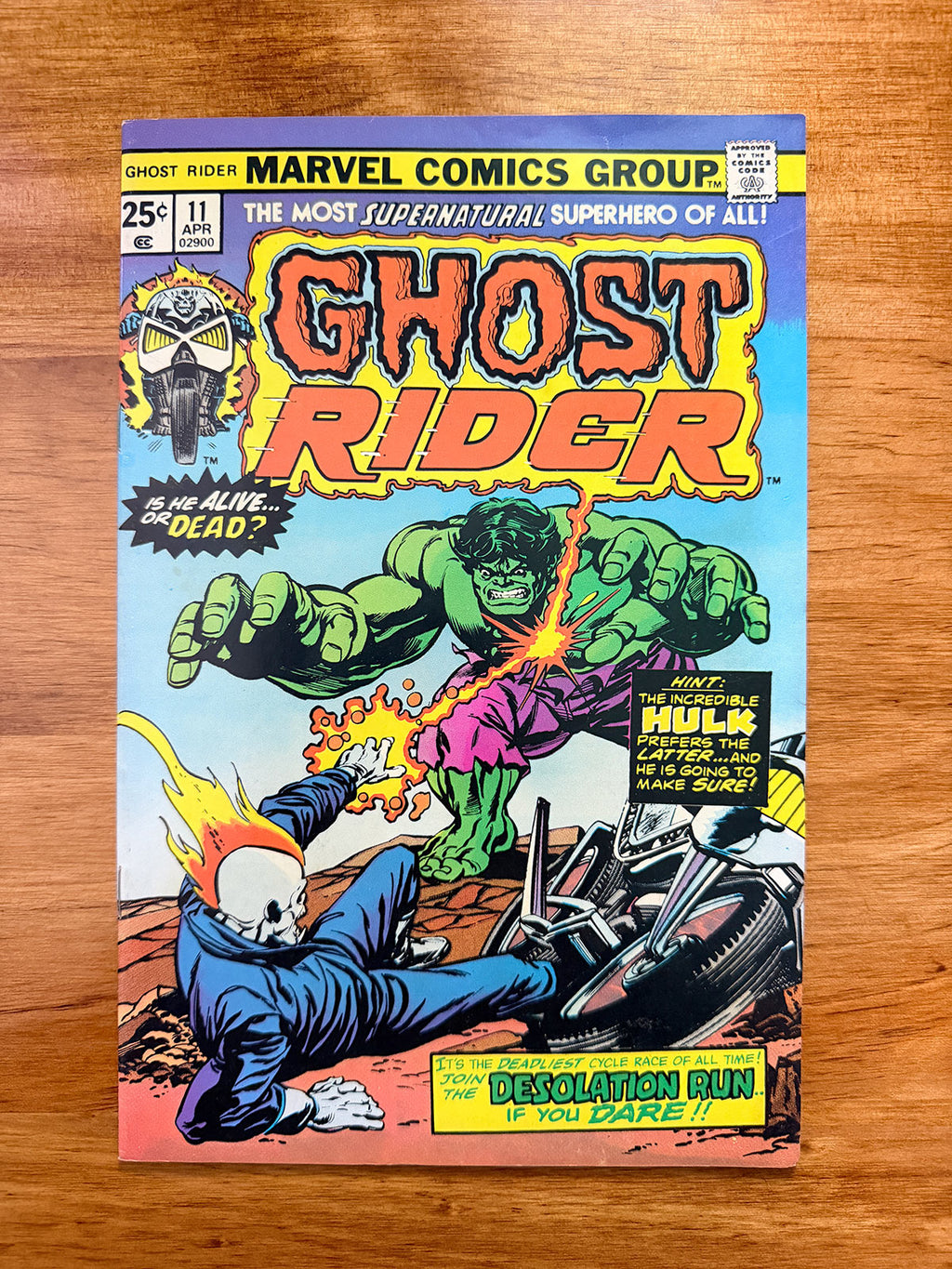 Ghost Rider #11 - 1975 vs The Incredible Hulk - VF+