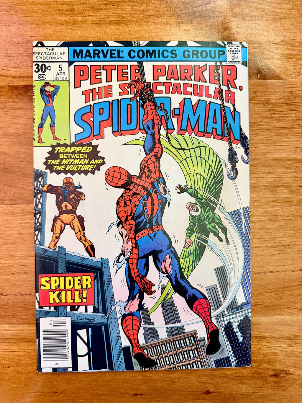 Spectacular Spider-Man #5 - 1977 vs Vulture and First Appearance of Hitman - VF+