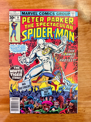 Spectacular Spider-Man #9 - 1977 Key First Appearance of White Tiger - NM