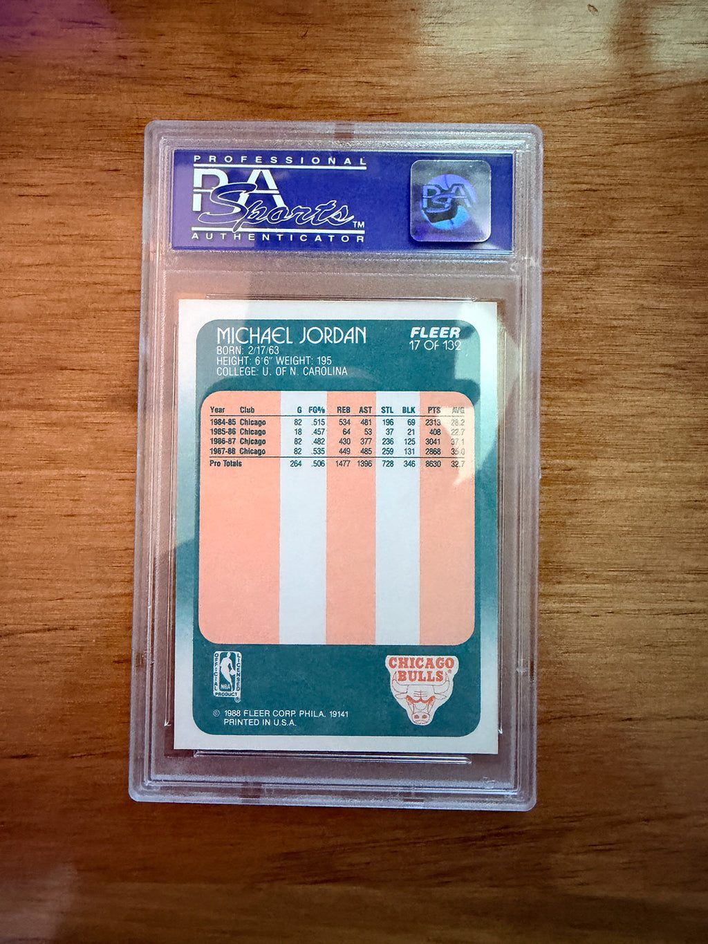 Michael Jordan - 1988 Fleer #17 - PSA 8