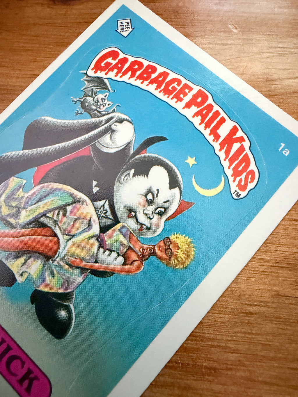 Topps Garbage Pail Kids - Nasty Nick 1a - 1985 Series 1 - First Print Matte Back - VF