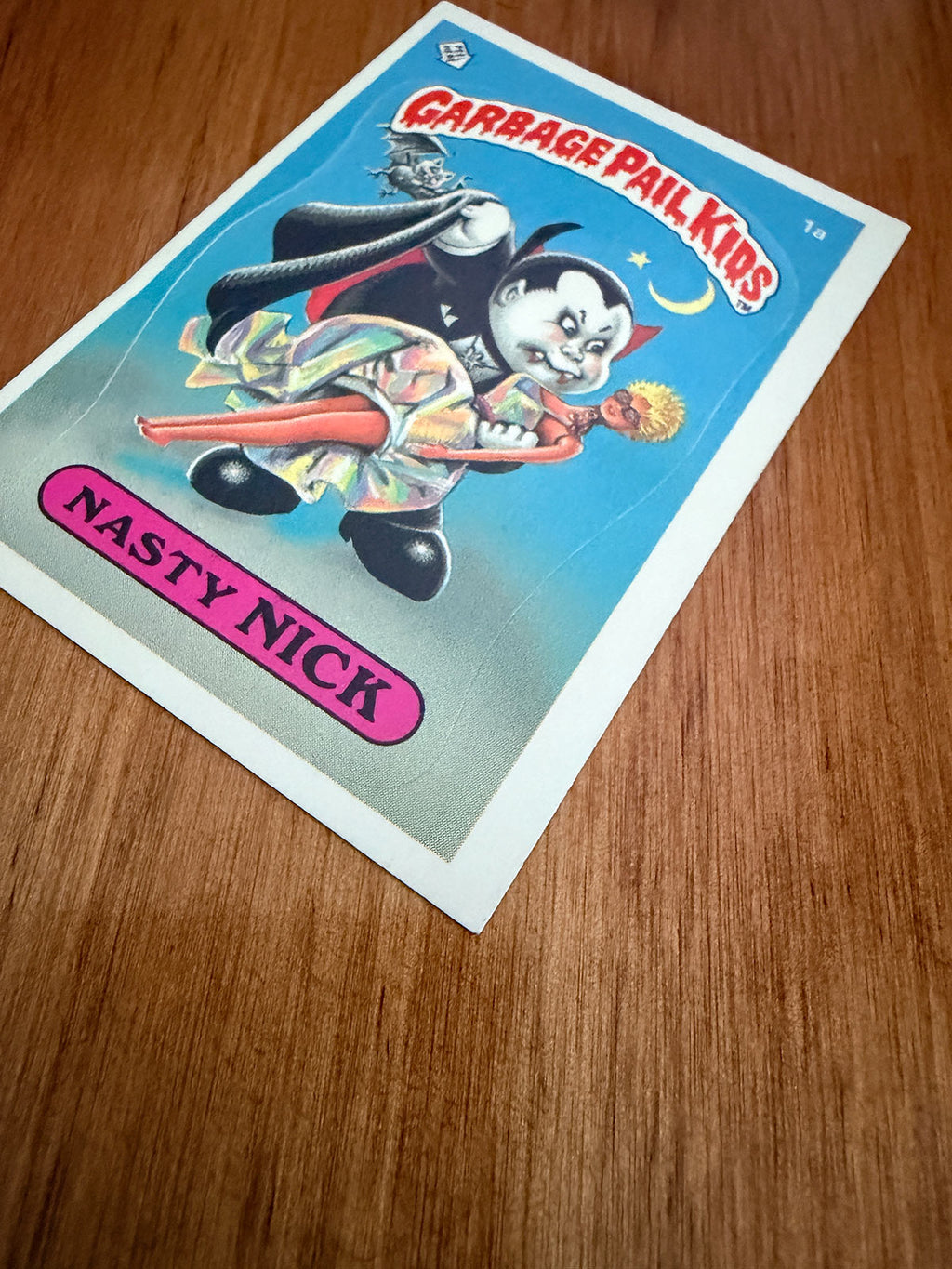 Topps Garbage Pail Kids - Nasty Nick 1a - 1985 Series 1 - First Print Matte Back - VF