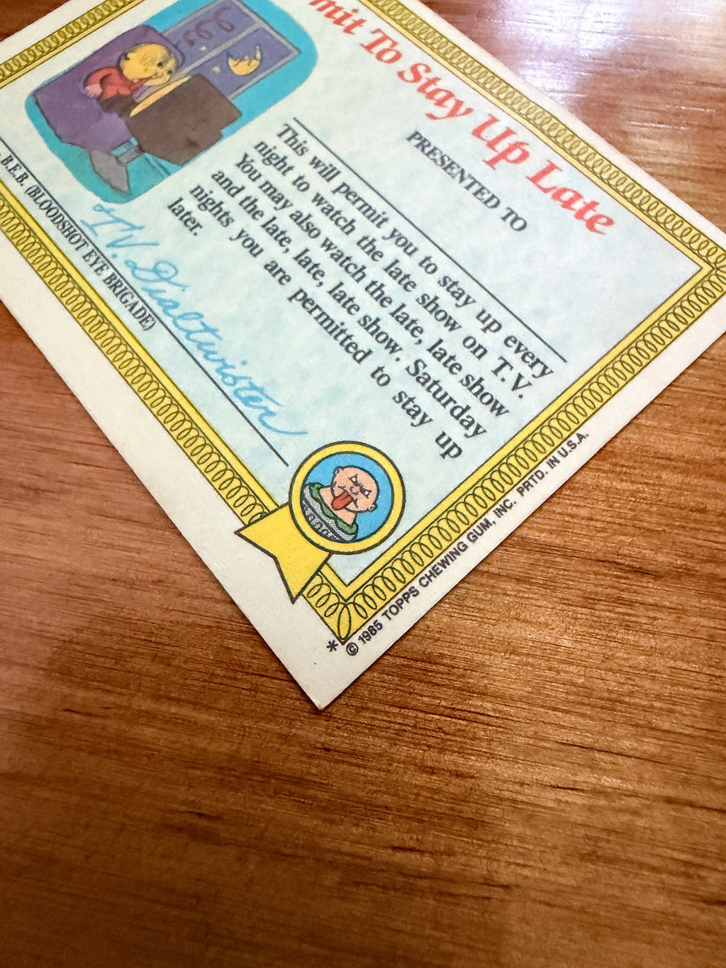 Topps Garbage Pail Kids - Nasty Nick 1a - 1985 Series 1 - First Print Matte Back - VF