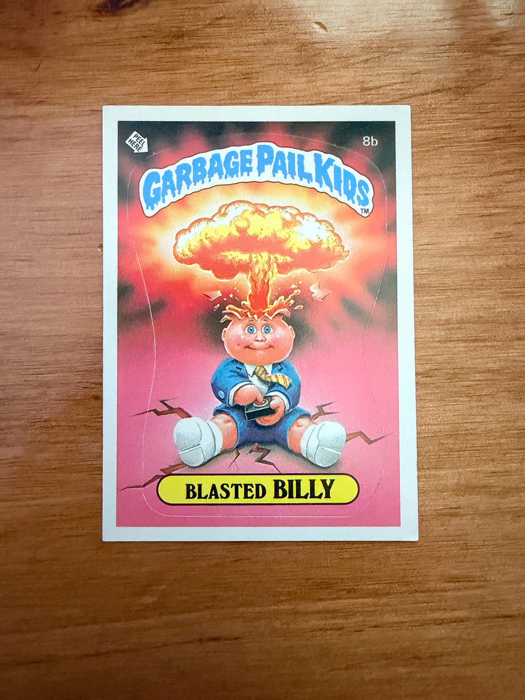 Topps Garbage Pail Kids - Blasted Billy 8b Checklist - 1985 Series 1 - First Print Matte Back - VF