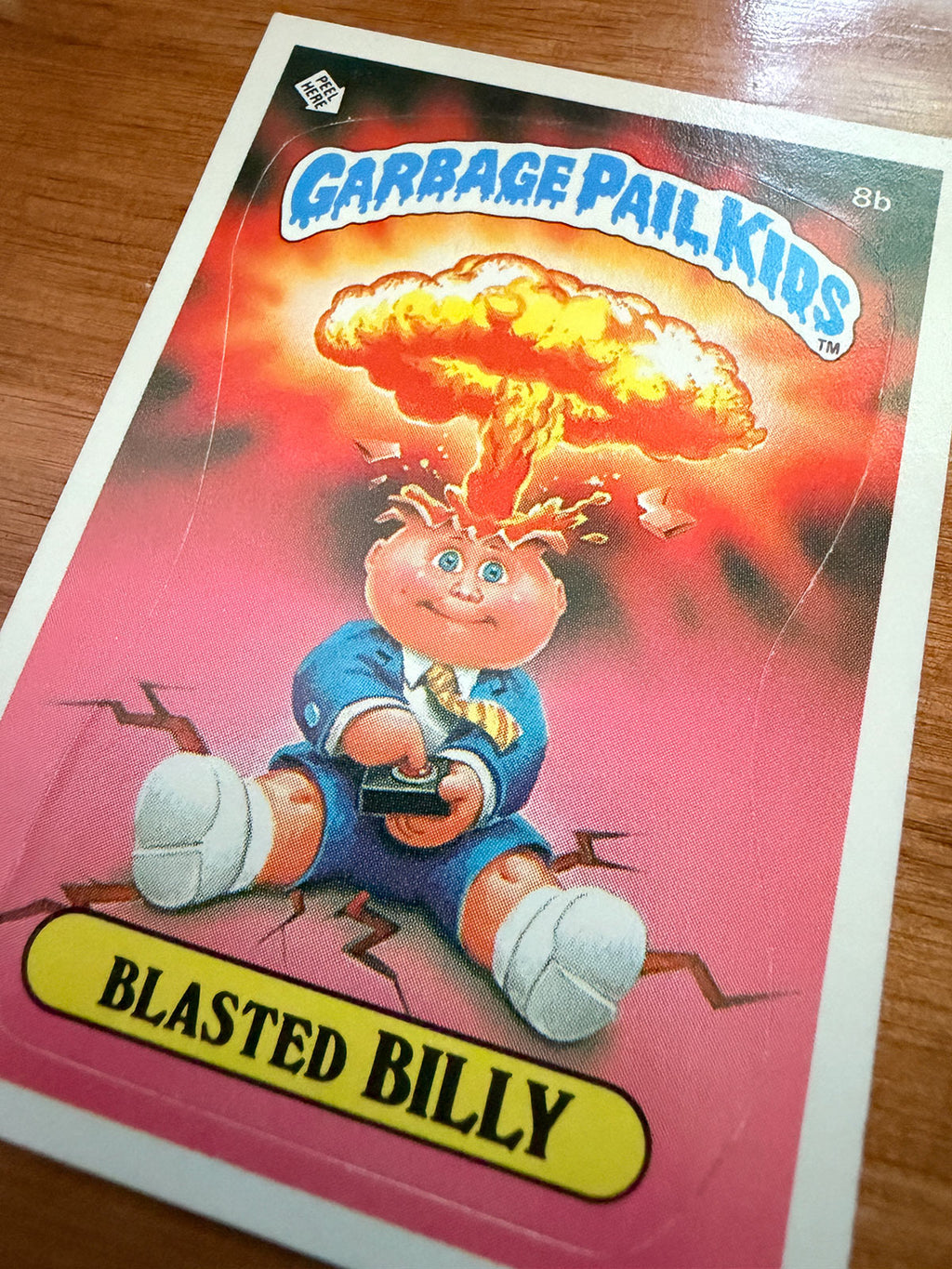 Topps Garbage Pail Kids - Blasted Billy 8b Checklist - 1985 Series 1 - First Print Matte Back - VF