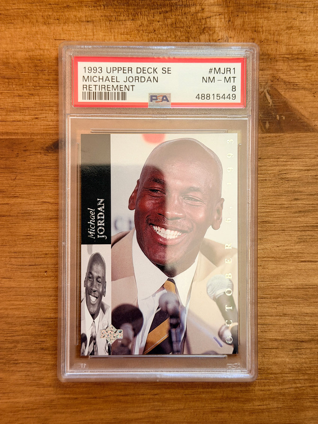 Michael Jordan - 1993 Upper Deck SE Retirement #MJR1 - PSA 8