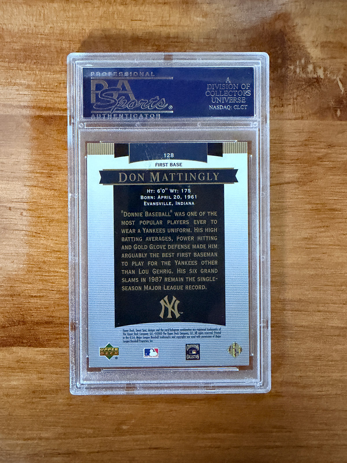 Don Mattingly - 2003 Upper Deck Sweet Spot Classic #128 - PSA 10