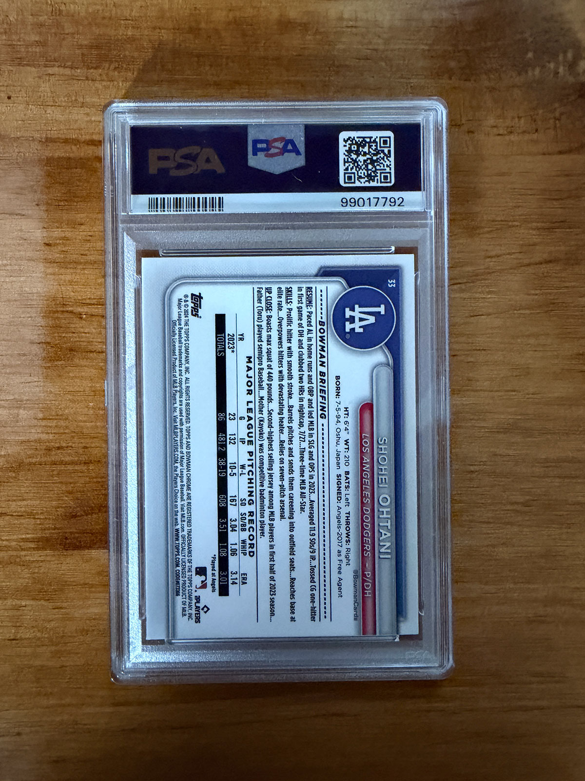 Shohei Ohtani - 2024 Bowman Mega Box #33 Chrome - PSA 9