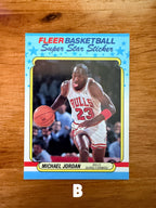 Michael Jordan - 1988 Fleer Super Star Sticker #7 - Pick Your Card