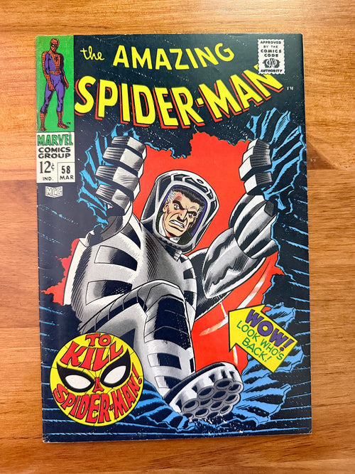 Amazing Spider-Man #58 - 1968 First Appearance of Spider-Slayer Mark II 