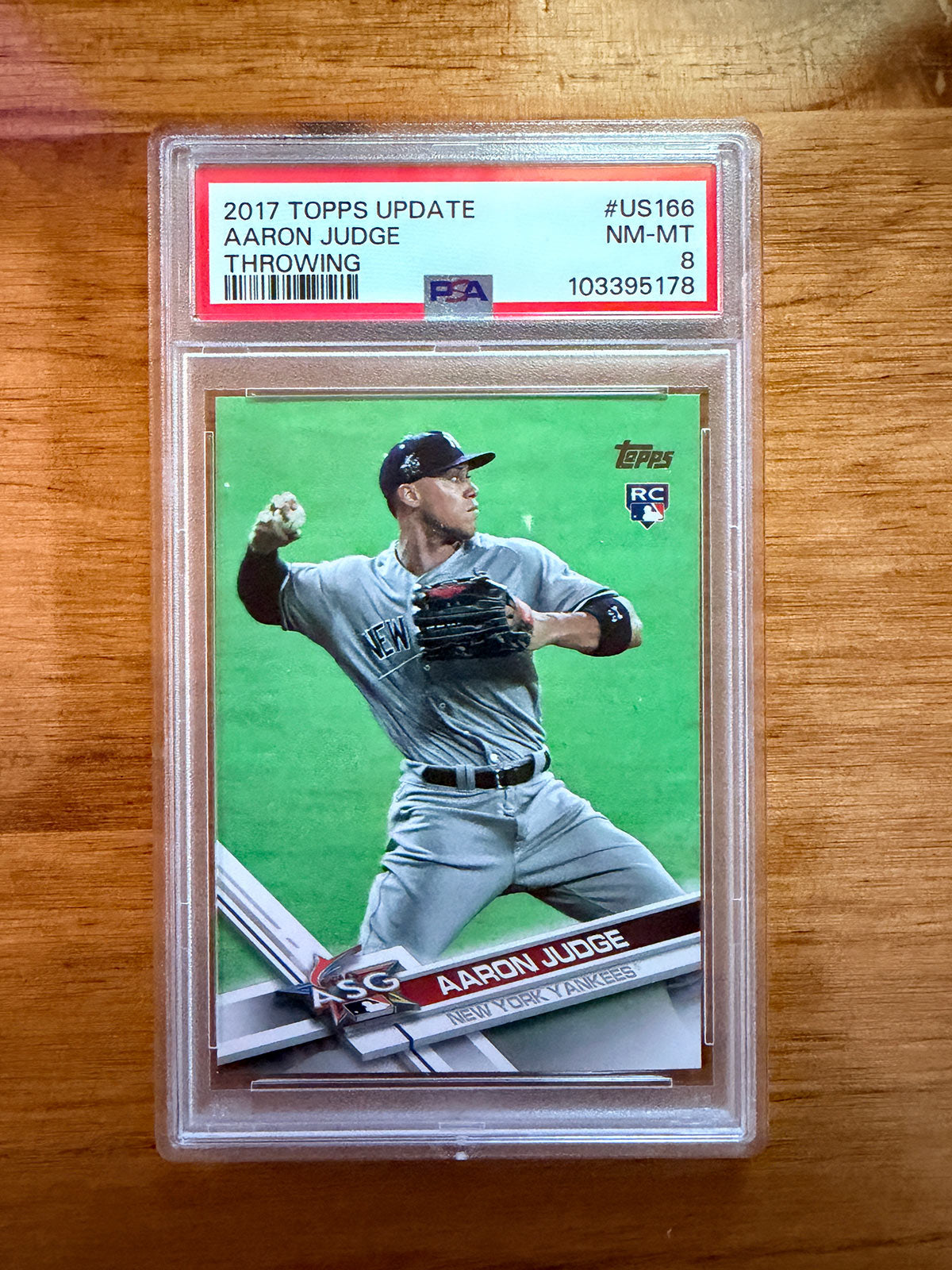 Aaron Judge - 2017 Topps Update #US 166 - Throwing - PSA 8