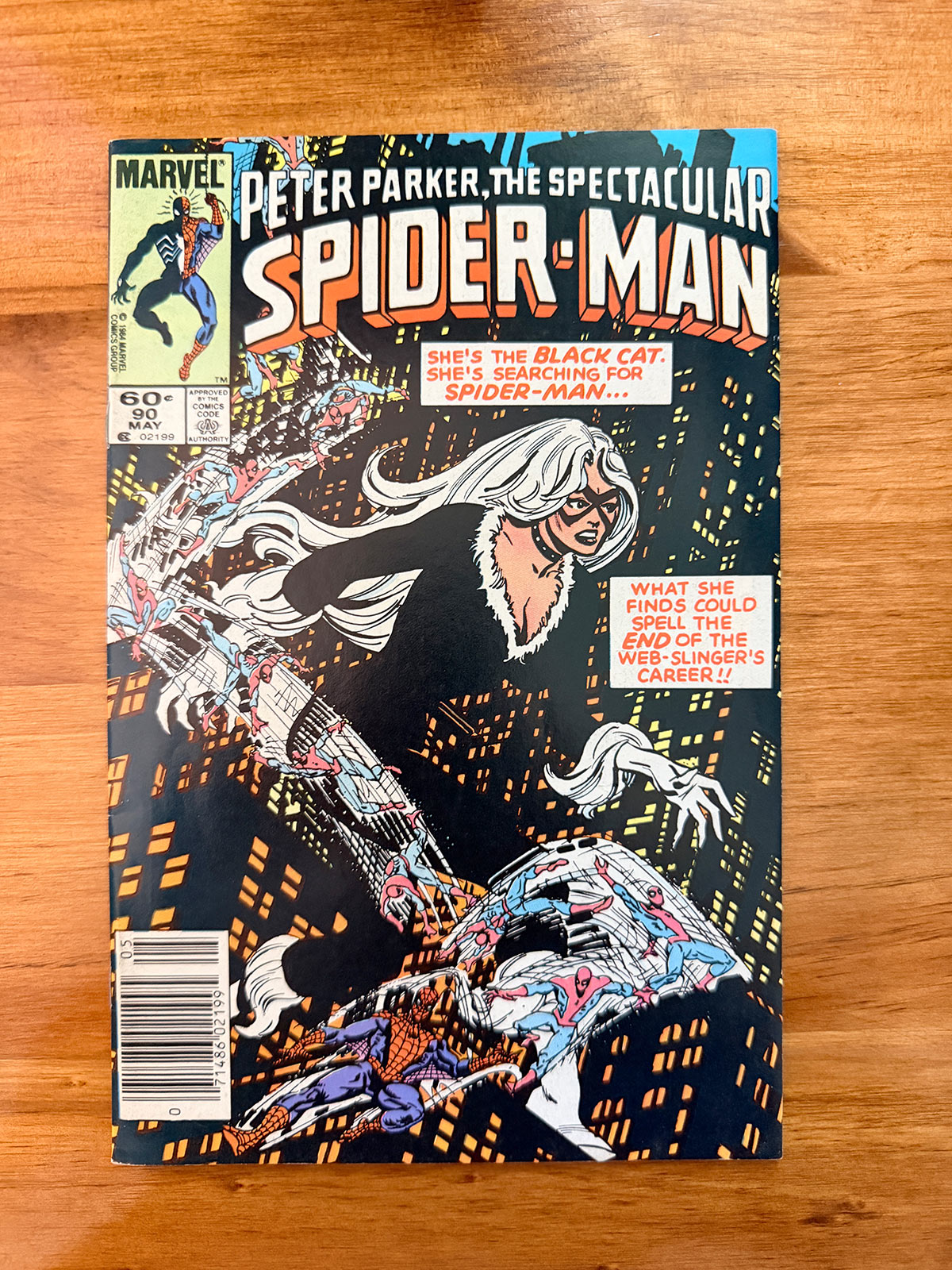 Spectacular Spider-Man #90 Newsstand - 1984 First Spectacular Appearance of Spidey Black Suit - VF+