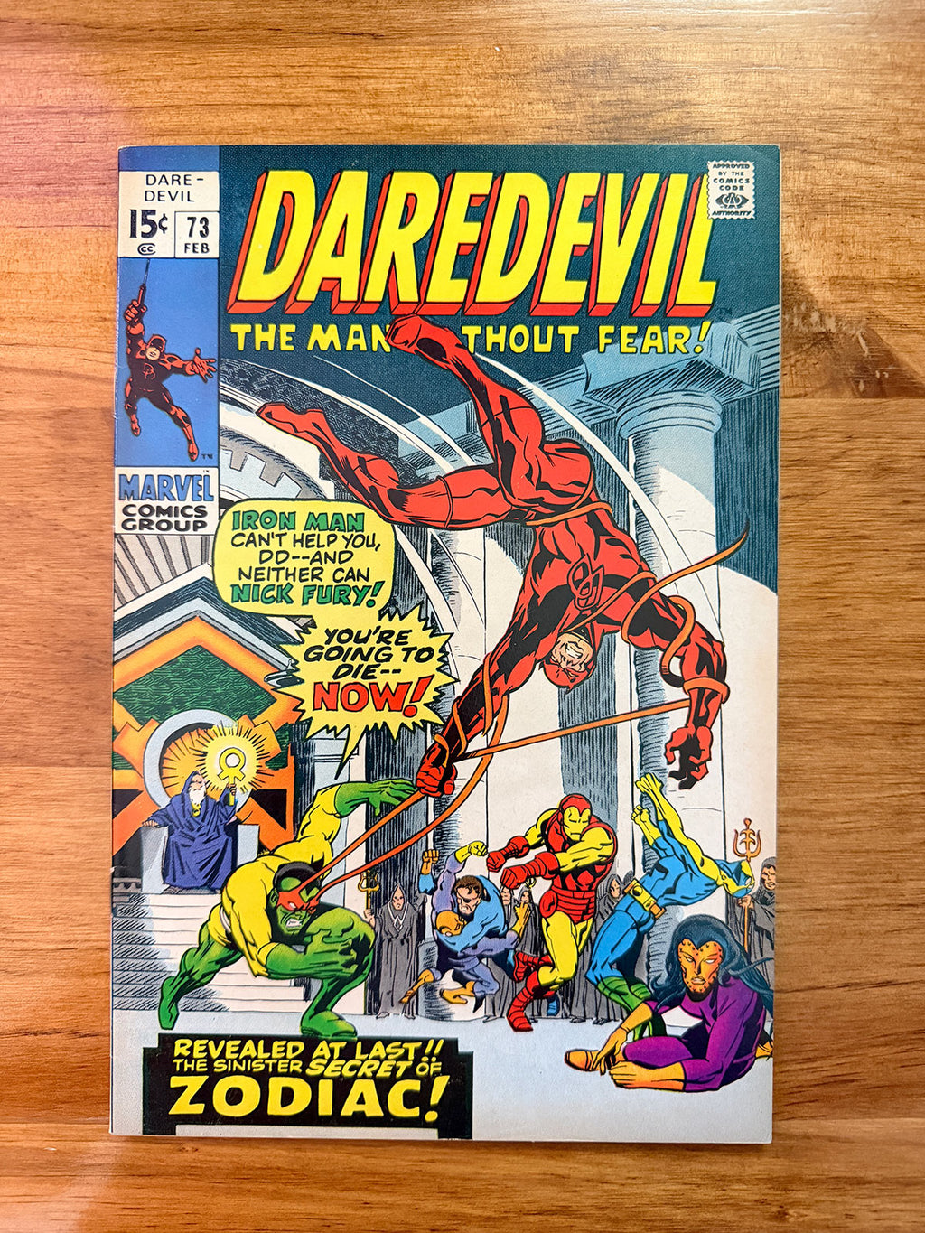Daredevil #73 - 1971 Iron Man and Nick Fury Appearance - VF