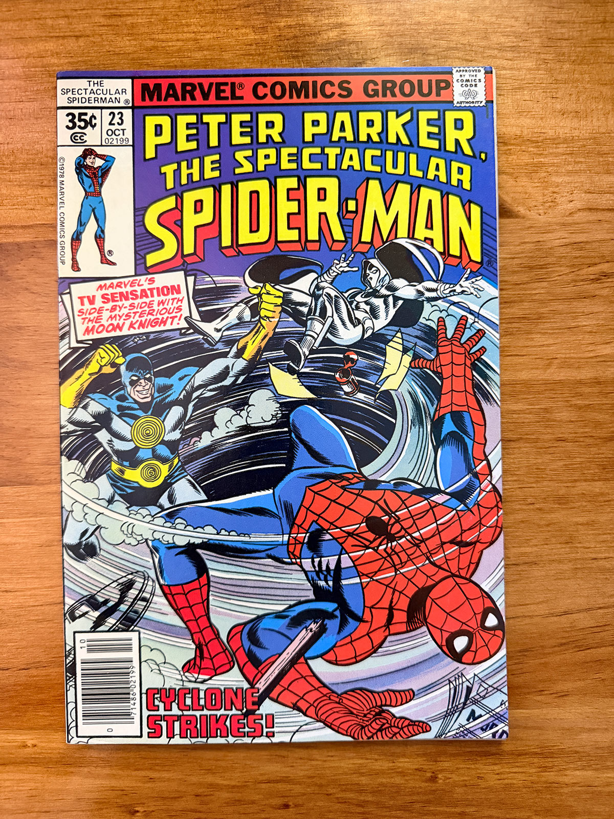 Spectacular Spider-Man #23 Newsstand - 1978 First Spider-Man & Moon Knight Team-Up - VF+