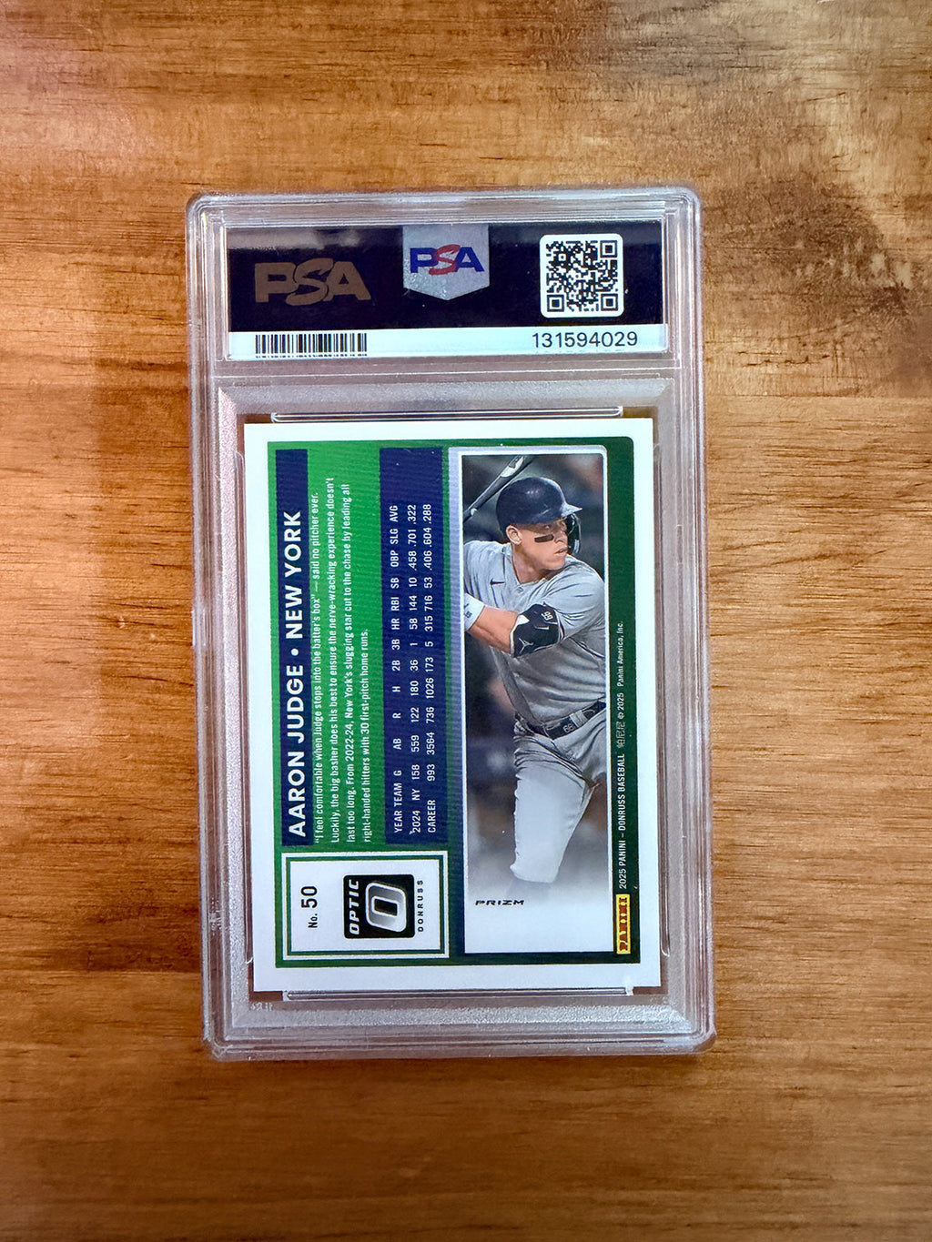 Aaron Judge - 2025 Donruss Optic-Shock #50 - PSA 8