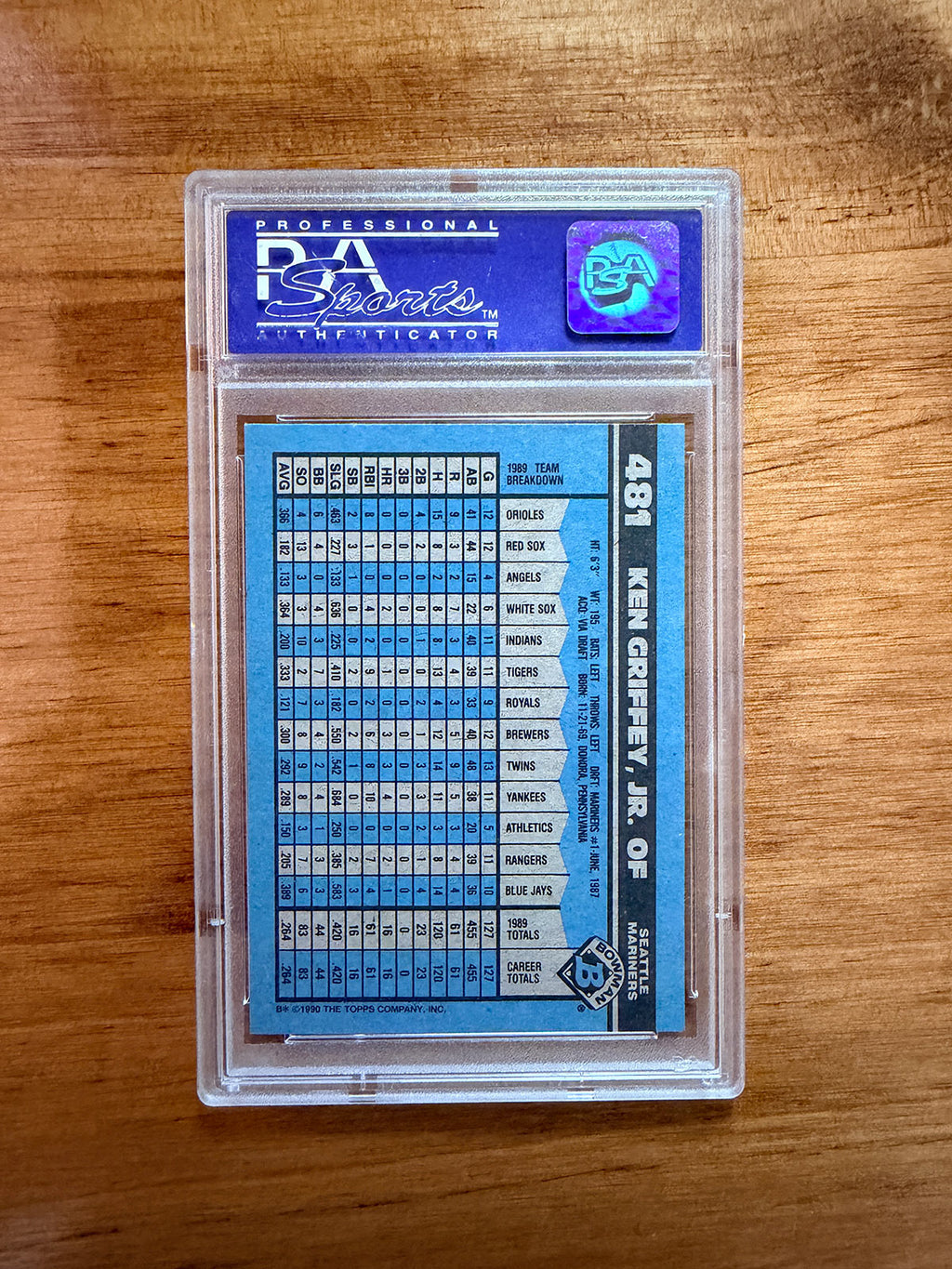 Ken Griffey Jr. - 1990 Bowman #481 - PSA 9