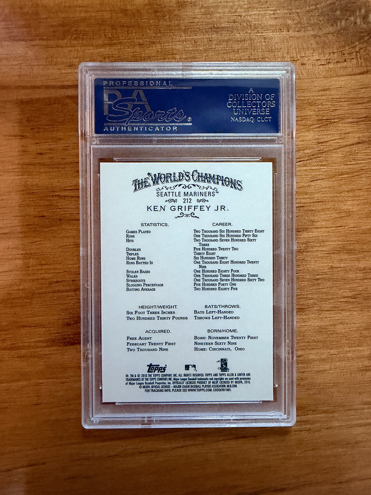 Ken Griffey Jr. - 2010 Topps Allen & Ginter #212 - PSA 9