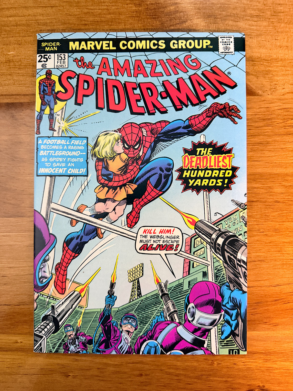 Amazing Spider-Man #153 - 1975 The Deadliest Hundred Yards - NM-