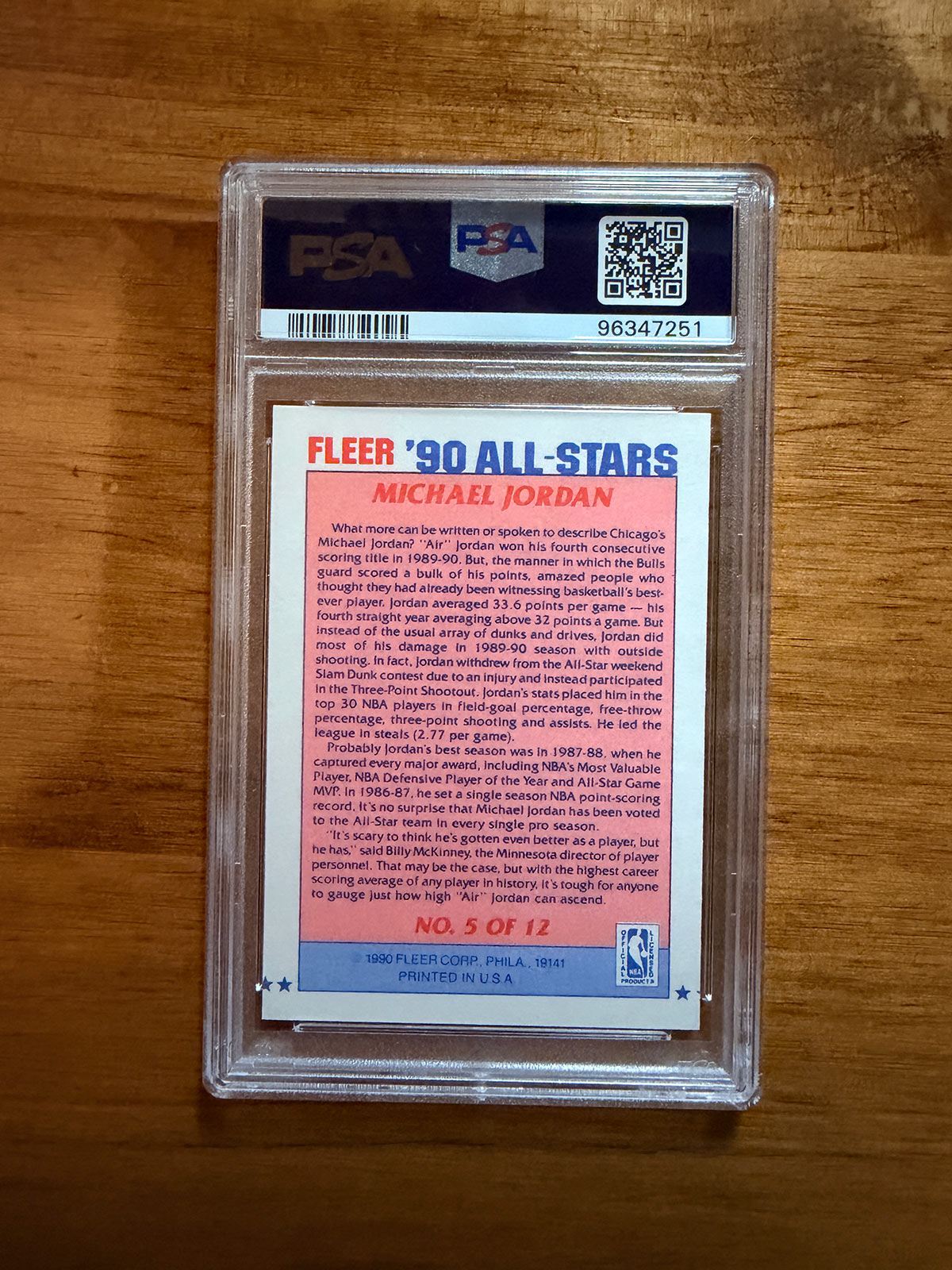 Michael Jordan - 1990 Fleer All-Stars  #5 - PSA 8