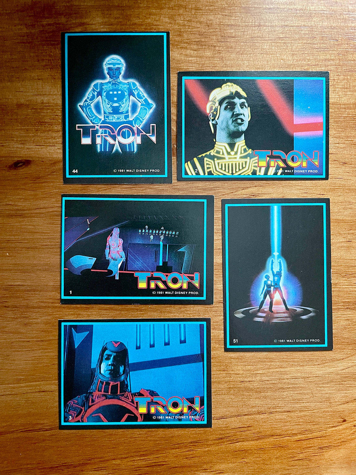 Tron Trading Cards – 1981 Full 66-Card Set and 8 Stickers – VF