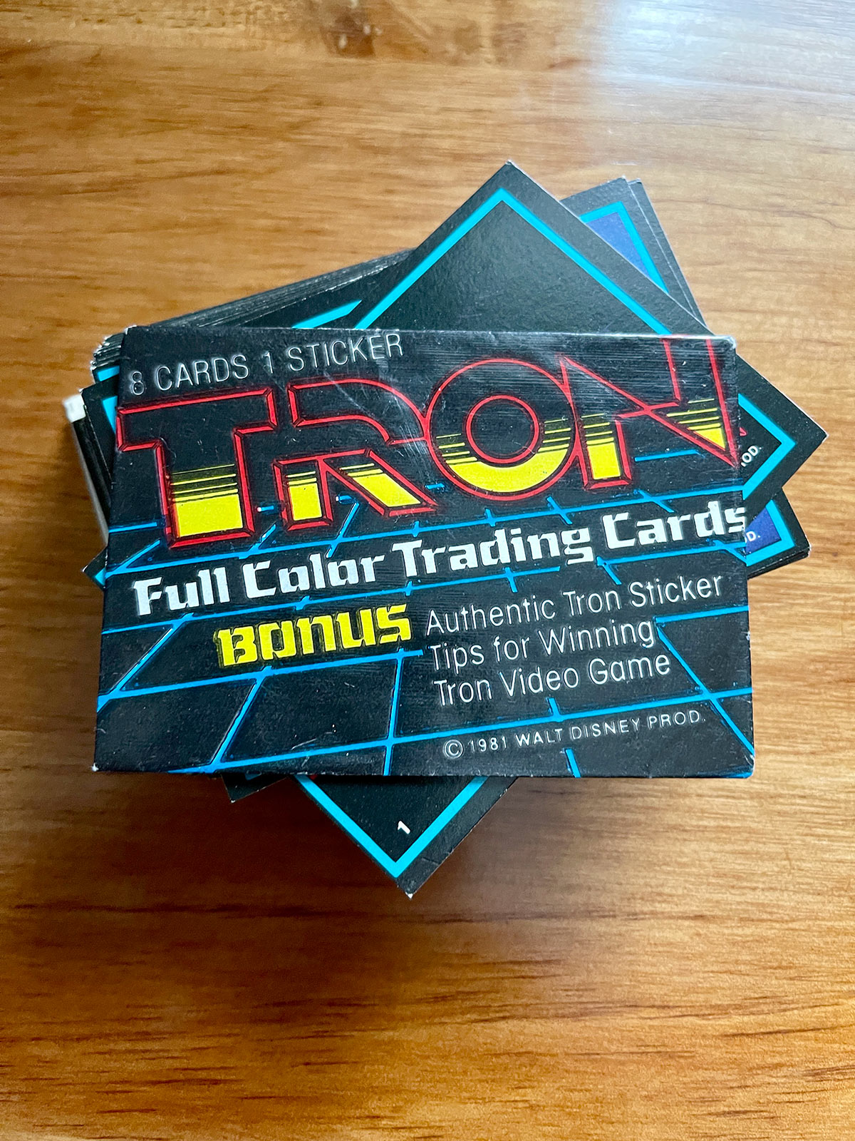Tron Trading Cards – 1981 Full 66-Card Set and 8 Stickers – VF