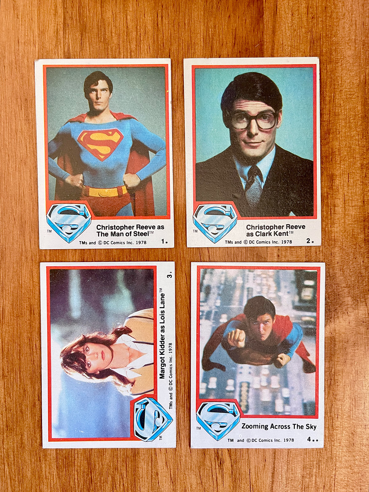 Superman: The Movie Trading Cards - 1978 Full 77-Card Set - VF