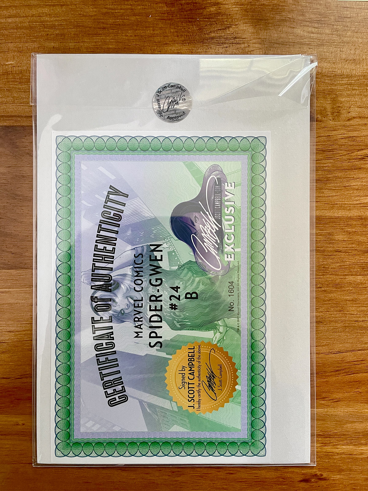 Spider-Gwen #24 - 2017 First Appearance Gwenom - J Scott Campbell Signed w/ COA - NM