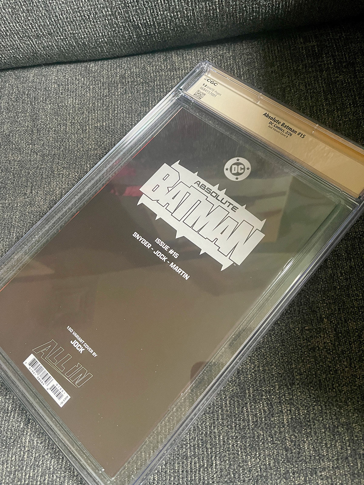 Absolute Batman #15 - 2026 First Appearance Joker - Jock Virgin Variant Signed by Jock - CGC 9.8