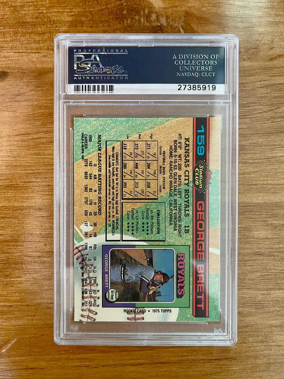 George Brett - 1991 Stadium Club #159 - PSA 10