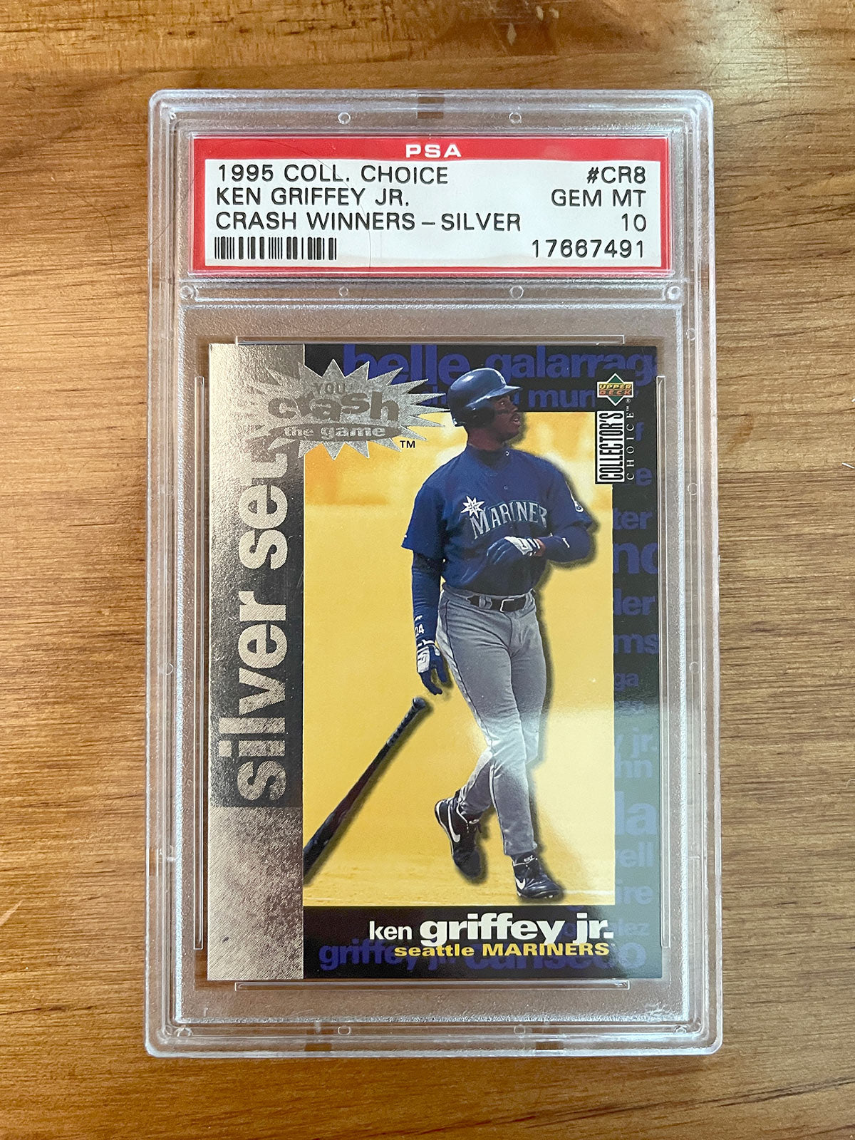 Ken Griffey Jr. - 1995 Collector's Choice Crash Winners Silver #CR8 - PSA 10