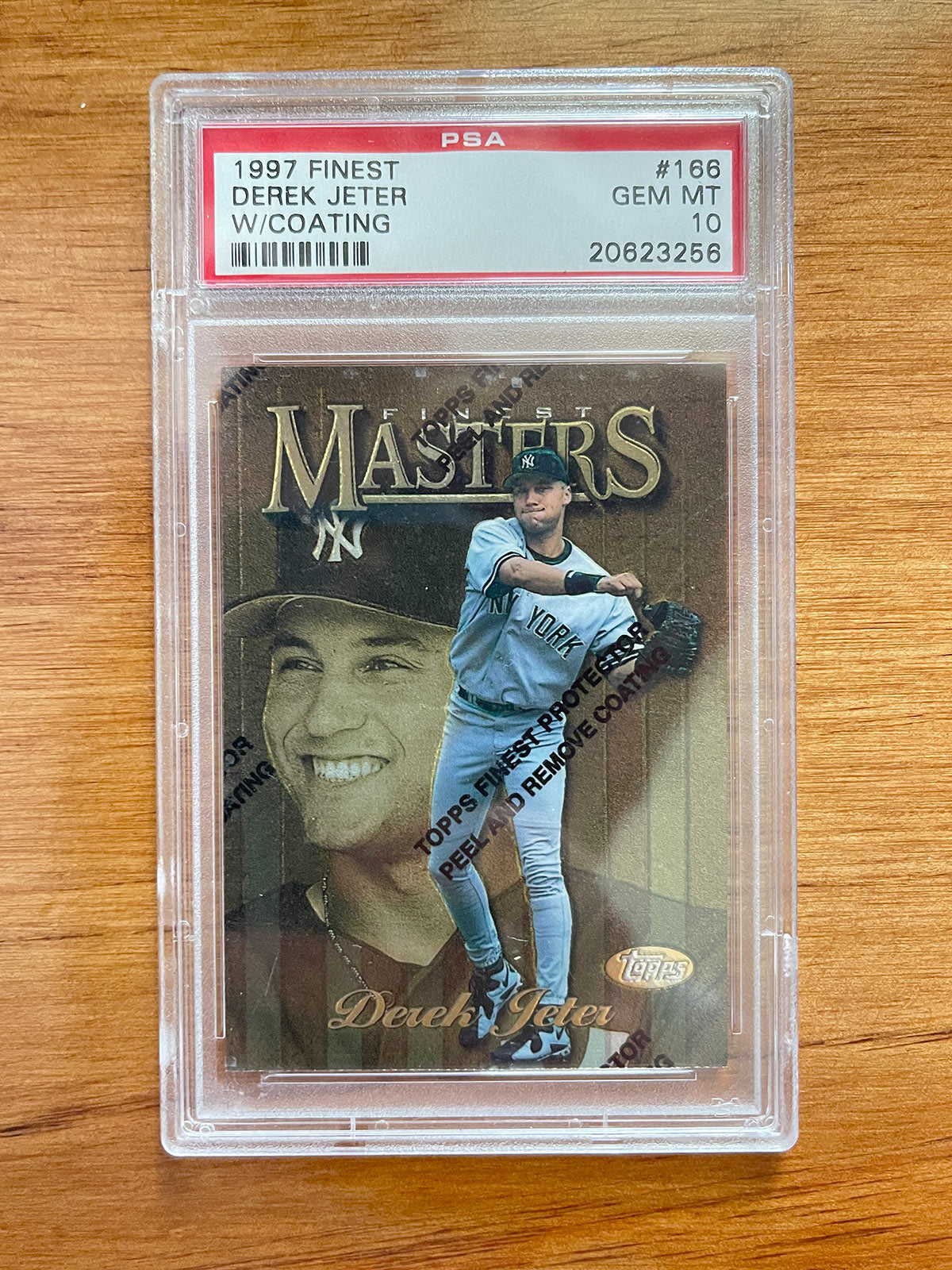 Derek Jeter - 1997 Topps Finest #166 with Coating - PSA 10