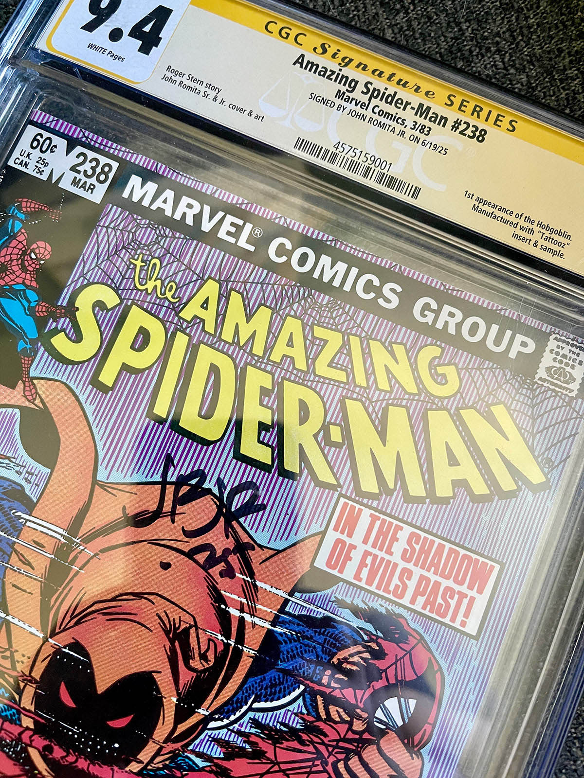 Amazing Spider-Man #238 - 1983 First Appearance of Hobgoblin - Signed by John Romita Jr. - CGC 9.4
