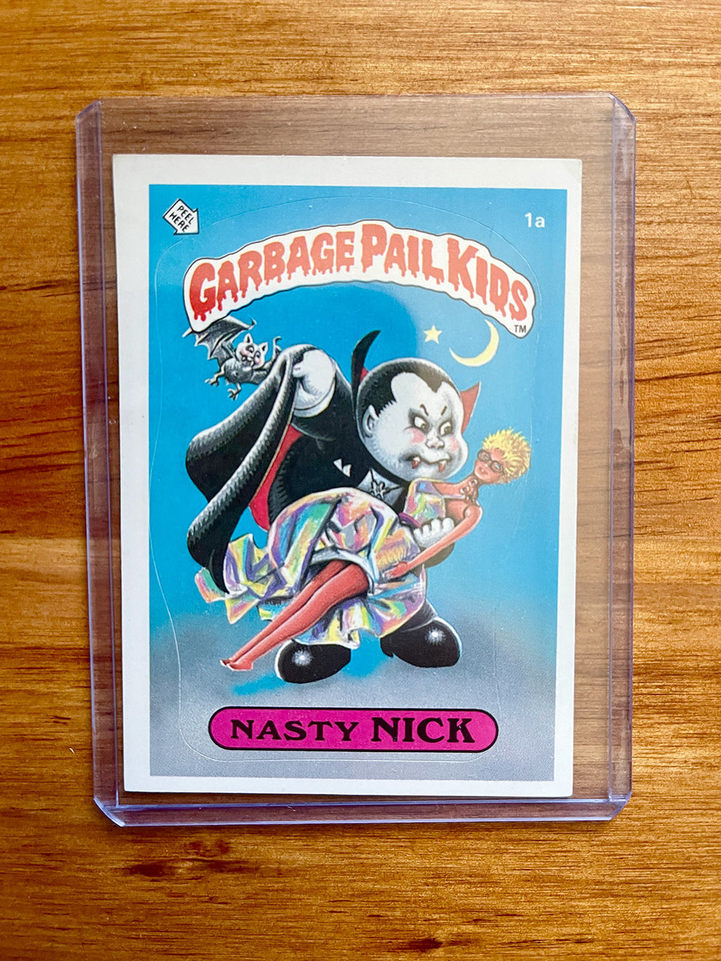 Topps Garbage Pail Kids - 1985 Series 1 Nasty Nick 1a - First Print Matte Back - VF