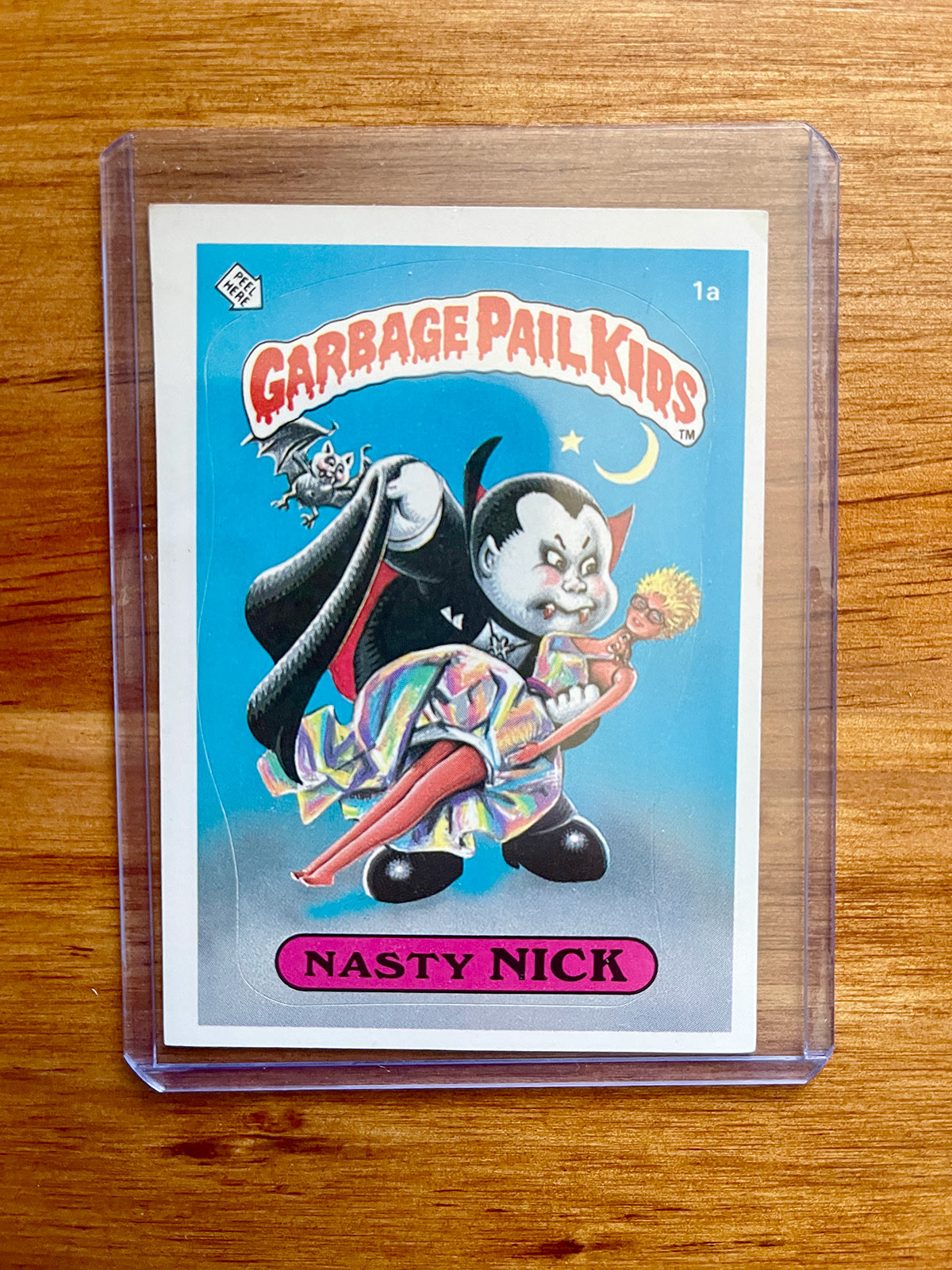 Topps Garbage Pail Kids - 1985 Series 1 Nasty Nick 1a - First Print Matte Back - VF