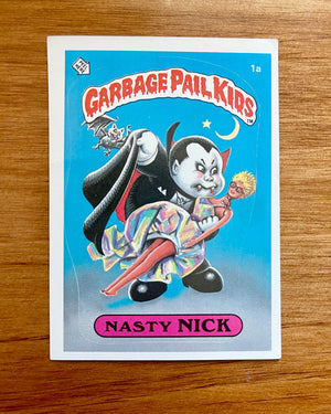 Topps Garbage Pail Kids - 1985 Series 1 Nasty Nick 1a - First Print Matte Back - VF