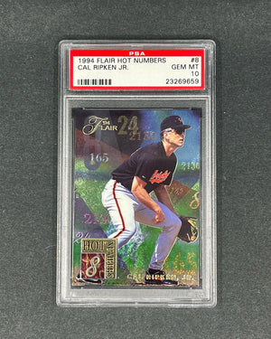 Cal Ripken Jr. - 1994 Flair Hot Numbers #8 - PSA 10