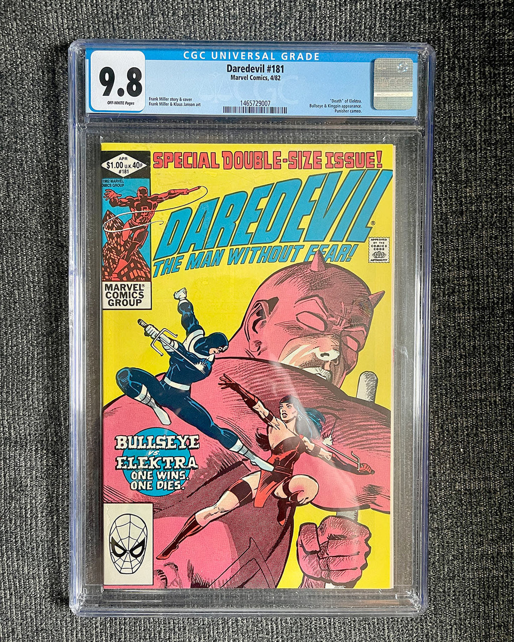 Daredevil #181 - 1982 Death of Elektra - CGC 9.8