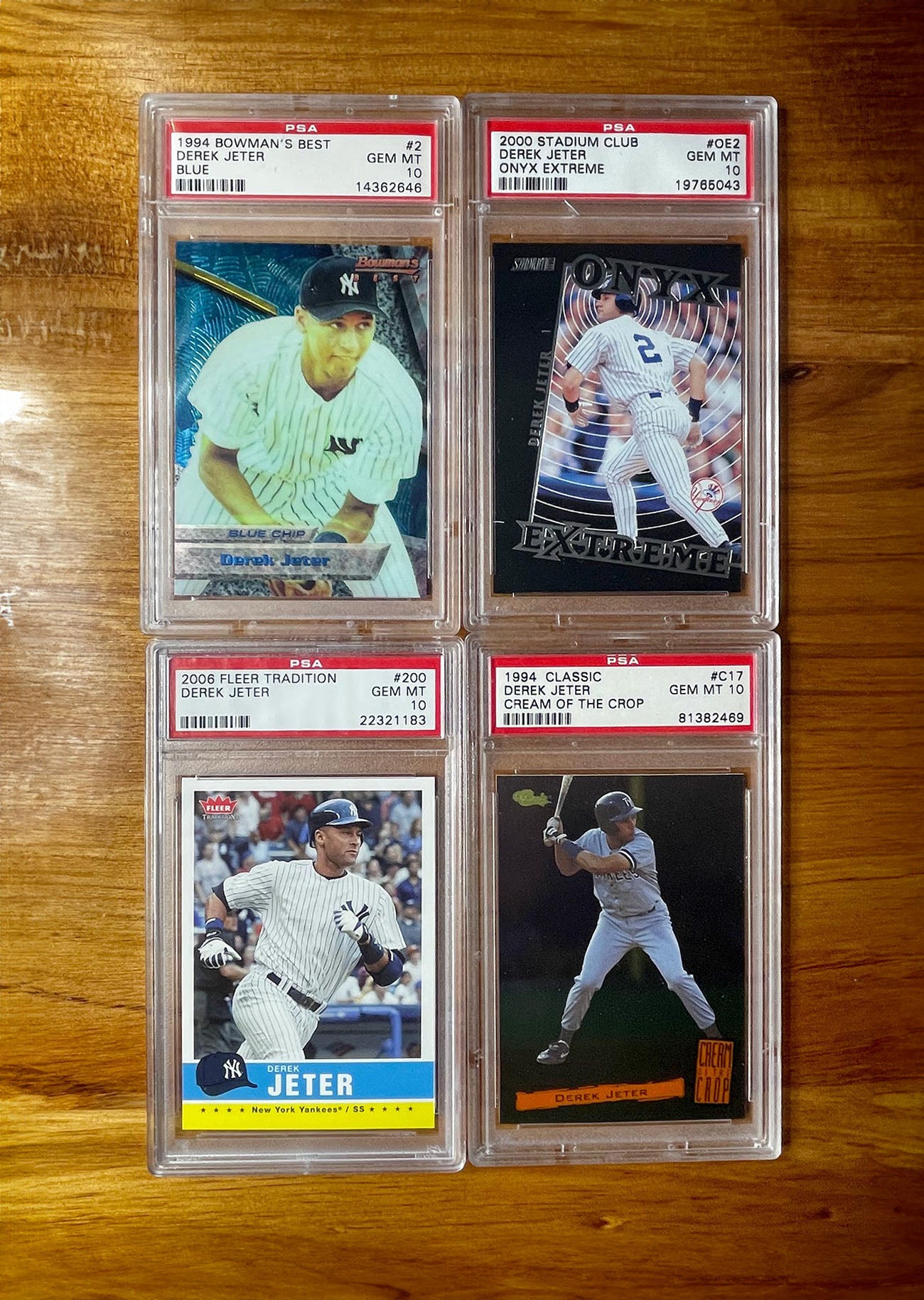 Derek Jeter - PSA 10 Four-Pack - Early Years and Legacy Set