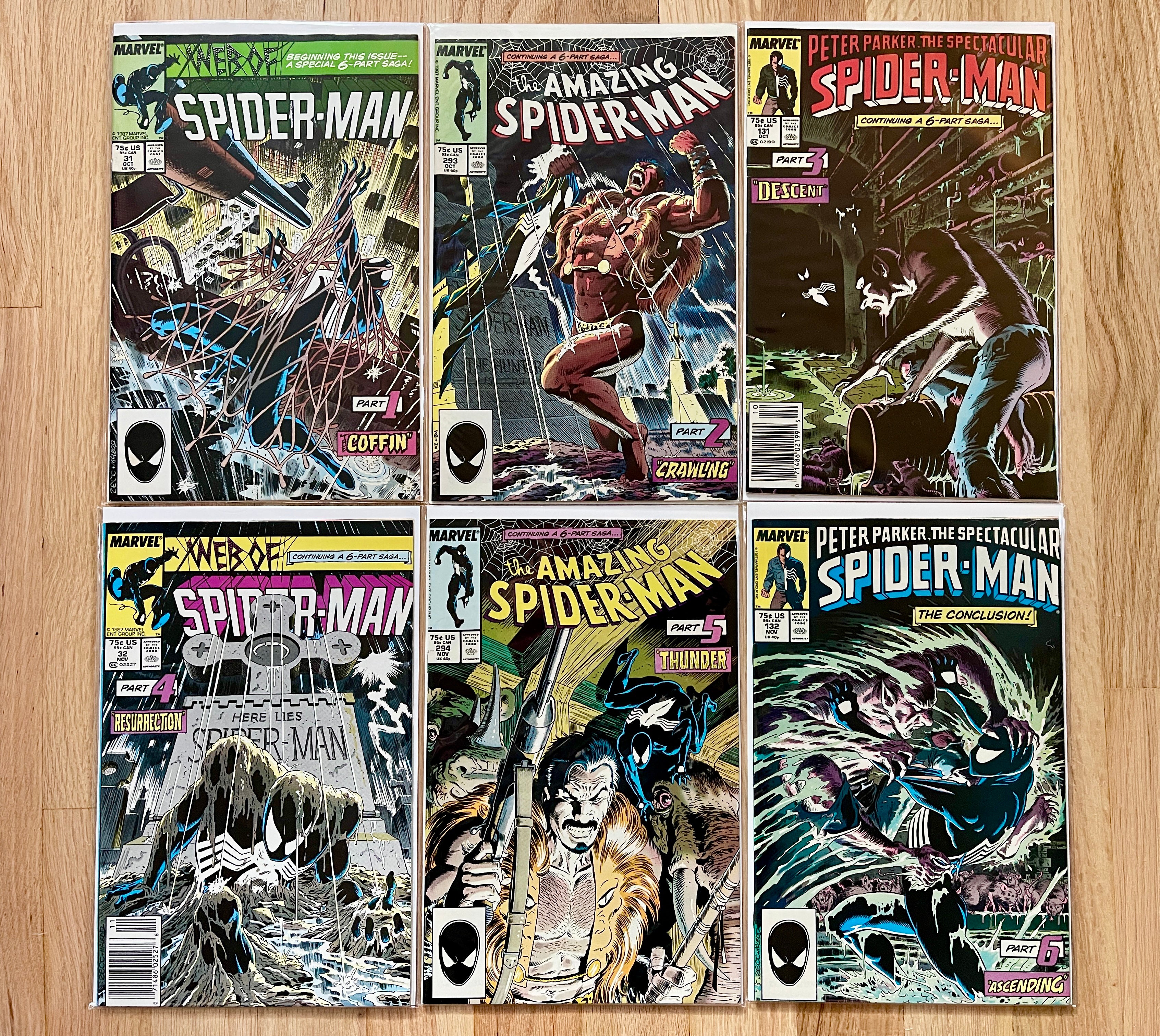 Spider-Man - Kraven’s Last Hunt 6-Issue Set – 1987 - Newsstand & Direct Mix