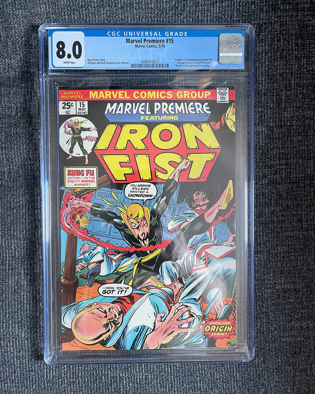 Marvel Premiere #15 - 1974 First Appearance of Iron Fist - CGC 8.0