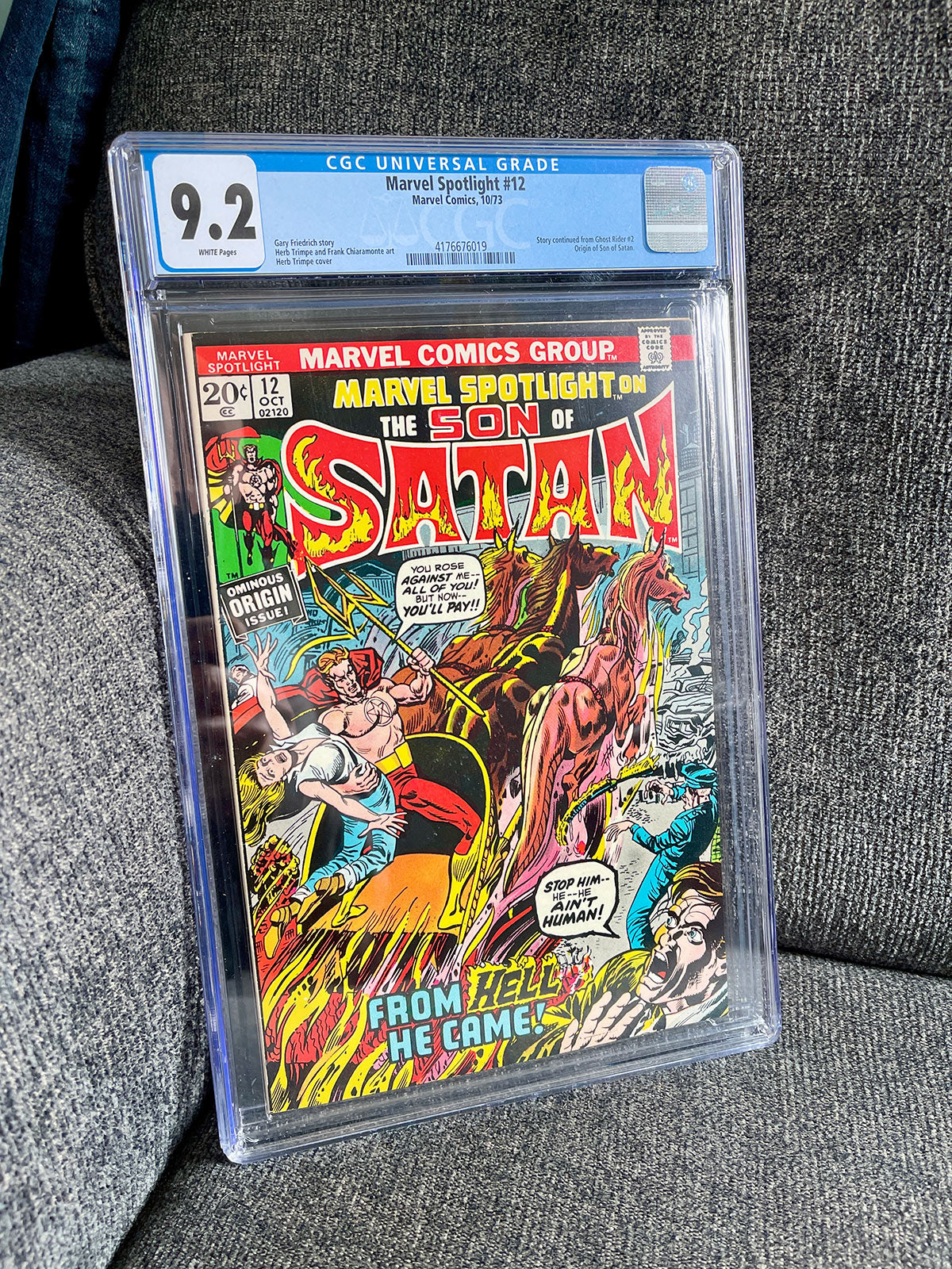 Marvel Spotlight #12 - 1973 First Son of Satan Cover - CGC 9.2 White pages